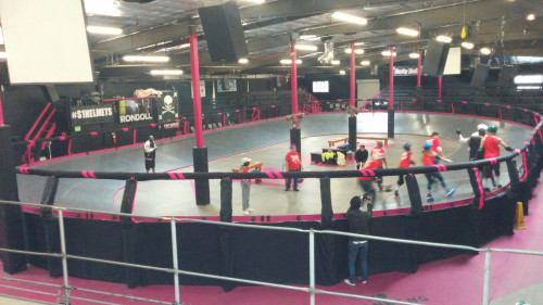 The L.A. Derby Dolls banked track hosted